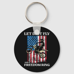 4 juli Dirt Bike Motocross Amerika Biker Mannen Sleutelhanger