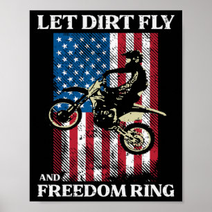 4 juli Dirt Bike Motorcross Amerika Biker Mannen Poster