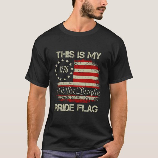 4 juli Dit is mijn Pride vlag USA American Pat T-shirt (Voorkant)
