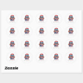 4 juli Dog Classic Ronde Sticker (Vel)