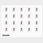 4 juli Dog Classic Ronde Sticker (Vel)