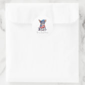 4 juli Dog Classic Ronde Sticker (Tas)