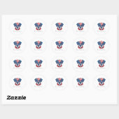 4 juli Dog Classic Ronde Sticker (Vel)