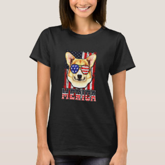 4 juli Dog Patriotic Flag Corgi T-shirt
