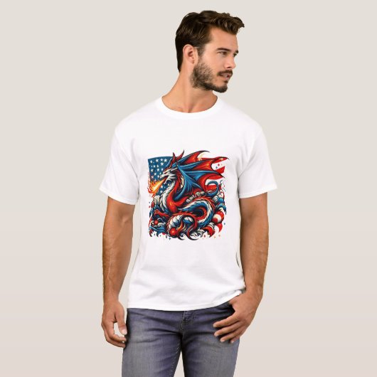 4 juli Dragon T-shirt (Voorkant volledig)