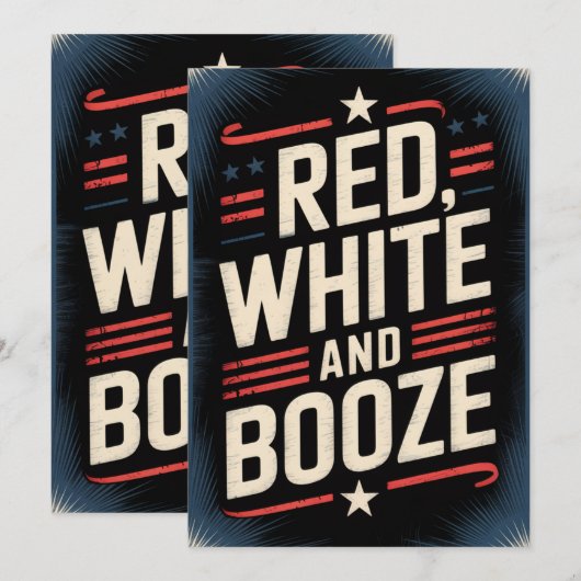 4 juli drankfeest | Rood Wit en Drank Aankondiging (Voorkant / Achterkant)
