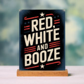 4 juli drankfeest | Rood Wit en Drank Acryl Bord (Neutraal)
