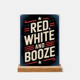 4 juli drankfeest | Rood Wit en Drank Acryl Bord