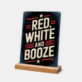 4 juli drankfeest | Rood Wit en Drank Acryl Bord (Hoek)