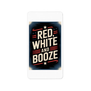4 juli drankfeest   Rood Wit en Drank Etiket