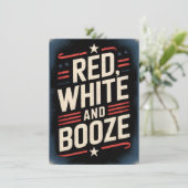 4 juli drankfeest | Rood Wit en Drank Kaart (Staand voorkant)