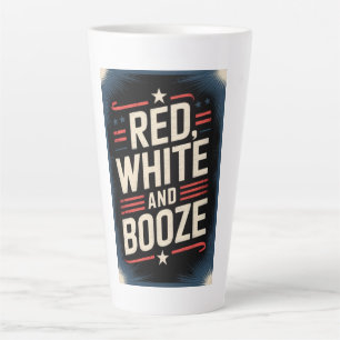 4 juli drankfeest Rood Wit en Drank Latte Mok