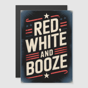 4 juli drankfeest Rood Wit en Drank Magnetische Uitnodiging