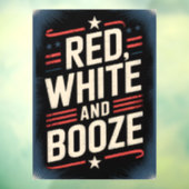 4 juli drankfeest | Rood Wit en Drank Raamsticker (Vel 3)
