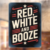 4 juli drankfeest | Rood Wit en Drank Raamsticker (Vel 2)