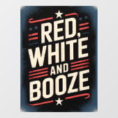 4 juli drankfeest | Rood Wit en Drank Raamsticker (Vel)