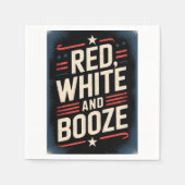 4 juli drankfeest | Rood Wit en Drank Servet (Voorkant)