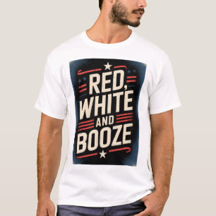 4 juli drankfeest Rood Wit en Drank T-shirt