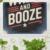 4 juli drankfeest | Rood Wit en Drank Theedoek (Gevouwen)