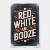 4 juli drankfeest | Rood Wit en Drank Theedoek (Verticaal)
