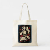4 juli drankfeest | Rood Wit en Drank Tote Bag (Achterkant)