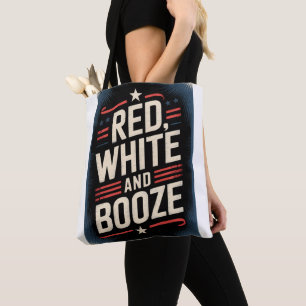 4 juli drankfeest Rood Wit en Drank Tote Bag