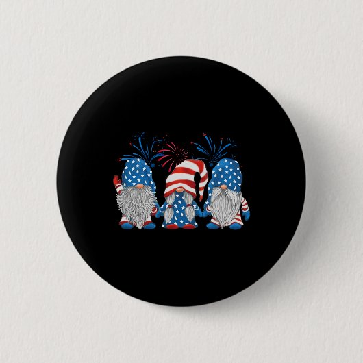 4 juli Drie kabouters Amerikaanse Gnome Independen Ronde Button 5,7 Cm (Voorkant)