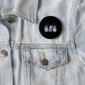 4 juli Drie kabouters Amerikaanse Gnome Independen Ronde Button 5,7 Cm (In situ)