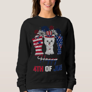 4 juli Drie Rood Wit Yorkshire Terrier Blauw Fi Trui