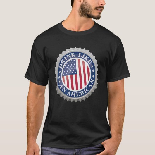 4 juli Drink van bier als een Amerikaanse FL T-shirt (Voorkant)