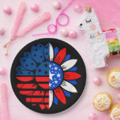 4 juli Dubbele bloem Papieren Bordje (Feest)