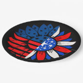 4 juli Dubbele bloem Papieren Bordje (Gekanteld)