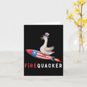 4 juli Duck Firequacker Patriottische Vierde van J Kaart (Gele Bloem)