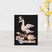 4 juli Duck Firequacker Patriottische Vierde van J Kaart (Gele Bloem)
