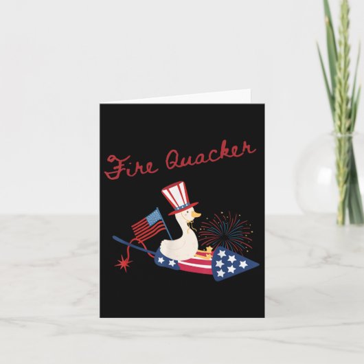 4 juli Duck Firequacker Patriottische Vierde van J Kaart (Voorkant)
