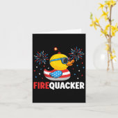 4 juli Duck Firequacker Patriottische Vierde van J Kaart (Gele Bloem)