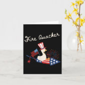 4 juli Duck Firequacker Patriottische Vierde van J Kaart (Gele Bloem)