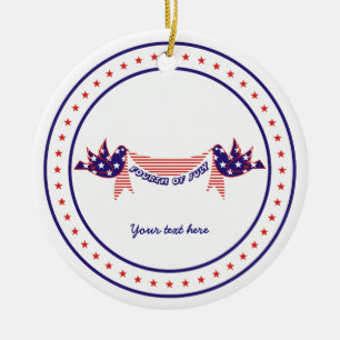 4 juli Duiven met sterren ornament