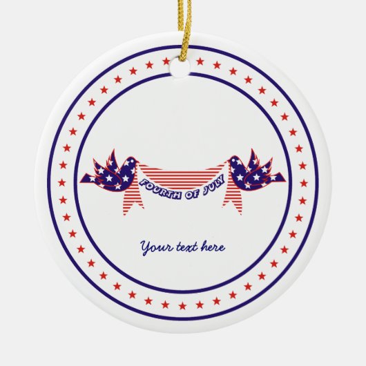 4 juli Duiven met sterren ornament (Voorkant)