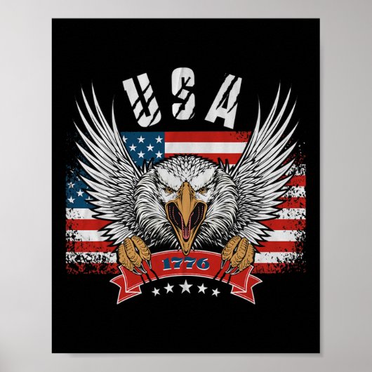 4 juli Eagle Amerika Onafhankelijkheidsdag Pat Poster (Voorkant)
