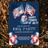 4 juli Eagle Amerika Vlag BBQ Party Kaart
