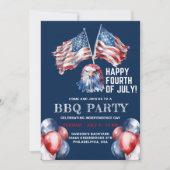 4 juli Eagle Amerika Vlag BBQ Party Kaart (Voorkant)