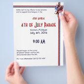 4 juli Eagle en Amerikaanse vlag illustratie Flyer (Hand)