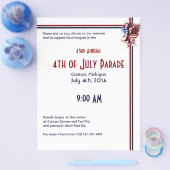 4 juli Eagle en Amerikaanse vlag illustratie Flyer (Enkel)