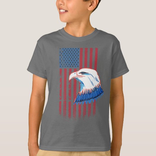 4 juli Eagle en Vlag T-shirt (Voorkant)