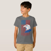 4 juli Eagle en Vlag T-shirt (Voorkant volledig)