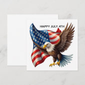 4 juli Eagle feestdag kaart (Voorkant / Achterkant)