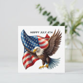 4 juli Eagle feestdag kaart (Staand voorkant)