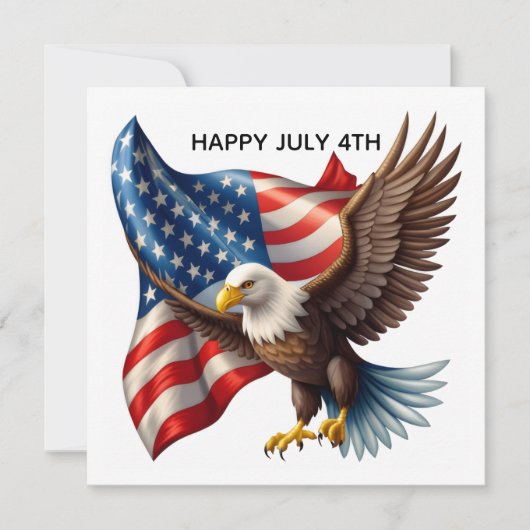4 juli Eagle feestdag kaart (Voorkant)