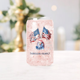 4 juli Eagle Flags gepersonaliseerd Blikvorm Glas